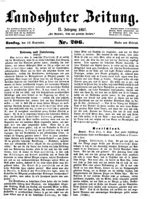Landshuter Zeitung Samstag 12. September 1857