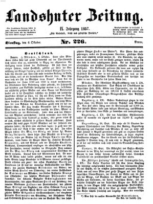 Landshuter Zeitung Dienstag 6. Oktober 1857