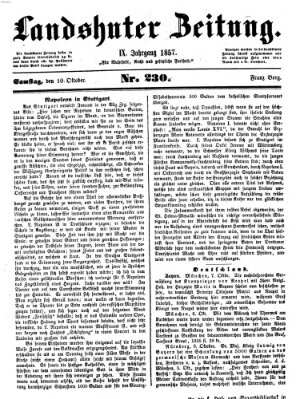 Landshuter Zeitung Samstag 10. Oktober 1857