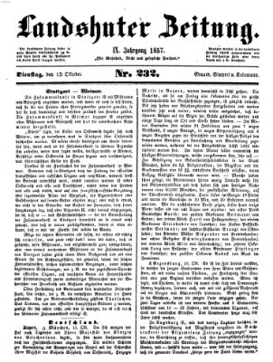 Landshuter Zeitung Dienstag 13. Oktober 1857