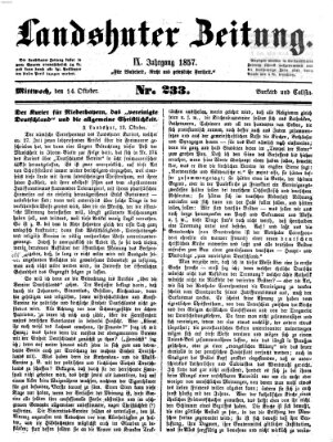 Landshuter Zeitung Mittwoch 14. Oktober 1857