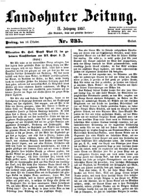Landshuter Zeitung Freitag 16. Oktober 1857