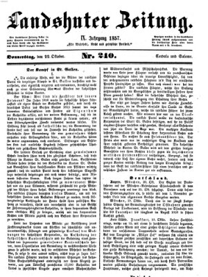 Landshuter Zeitung Donnerstag 22. Oktober 1857