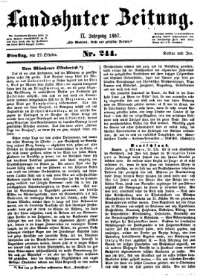 Landshuter Zeitung Dienstag 27. Oktober 1857