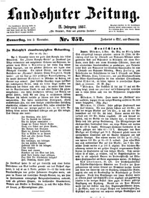 Landshuter Zeitung Donnerstag 5. November 1857