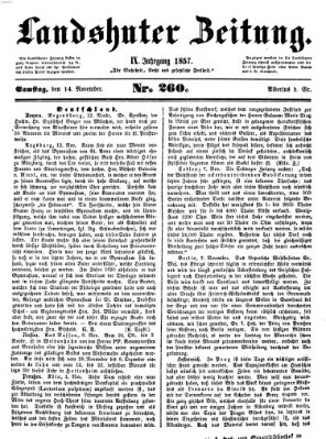 Landshuter Zeitung Samstag 14. November 1857