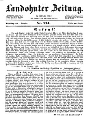 Landshuter Zeitung Dienstag 1. Dezember 1857
