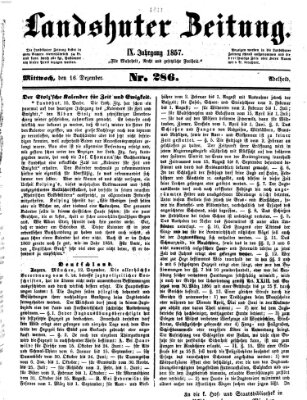 Landshuter Zeitung Mittwoch 16. Dezember 1857