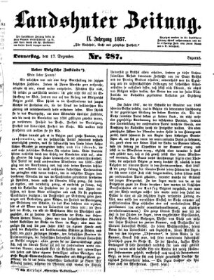 Landshuter Zeitung Donnerstag 17. Dezember 1857