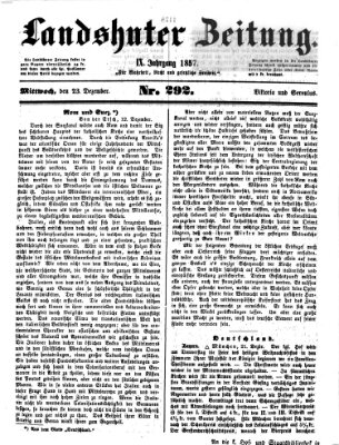 Landshuter Zeitung Mittwoch 23. Dezember 1857