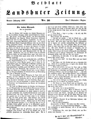 Landshuter Zeitung Montag 7. September 1857