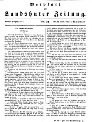 Landshuter Zeitung Montag 19. Oktober 1857