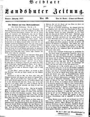 Landshuter Zeitung Montag 16. November 1857