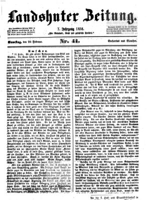 Landshuter Zeitung Samstag 20. Februar 1858