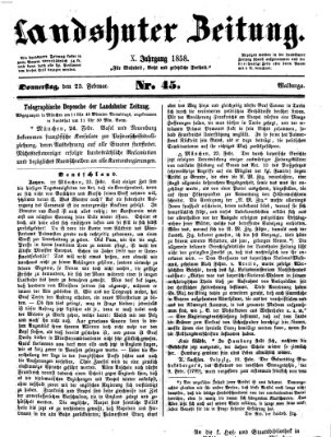 Landshuter Zeitung Donnerstag 25. Februar 1858