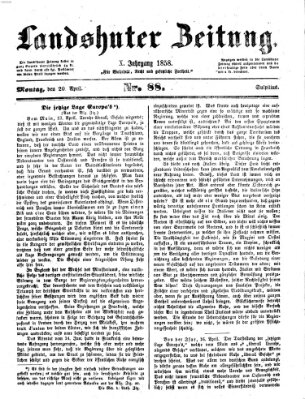 Landshuter Zeitung Dienstag 20. April 1858