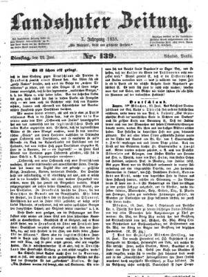 Landshuter Zeitung Dienstag 22. Juni 1858