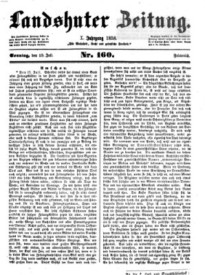 Landshuter Zeitung Sonntag 18. Juli 1858