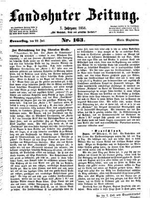 Landshuter Zeitung Donnerstag 22. Juli 1858