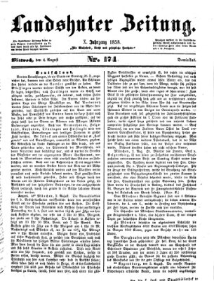Landshuter Zeitung Mittwoch 4. August 1858