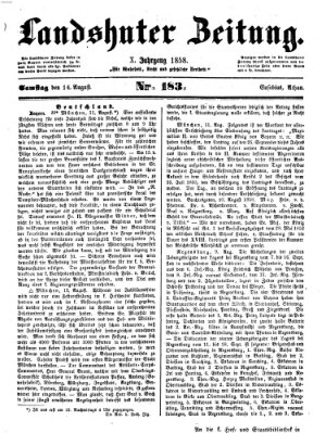 Landshuter Zeitung Samstag 14. August 1858