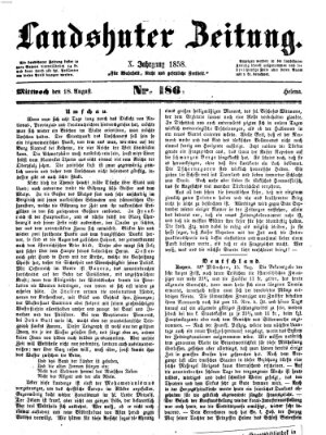 Landshuter Zeitung Mittwoch 18. August 1858