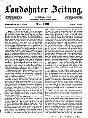 Landshuter Zeitung Donnerstag 26. August 1858