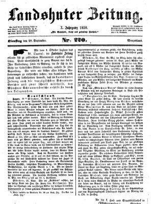 Landshuter Zeitung Dienstag 28. September 1858