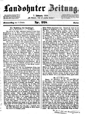 Landshuter Zeitung Donnerstag 7. Oktober 1858
