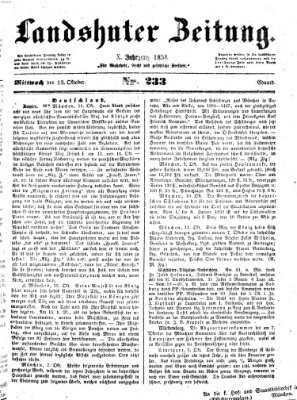 Landshuter Zeitung Mittwoch 13. Oktober 1858