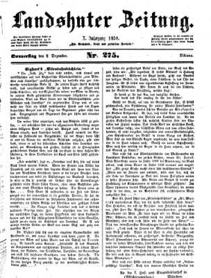 Landshuter Zeitung Donnerstag 2. Dezember 1858