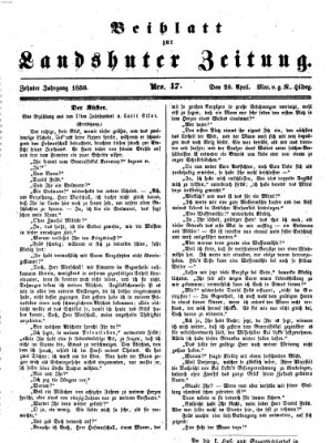 Landshuter Zeitung Montag 26. April 1858