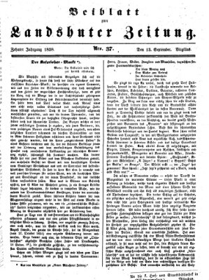 Landshuter Zeitung Montag 13. September 1858
