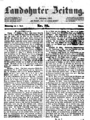 Landshuter Zeitung Sonntag 3. April 1859