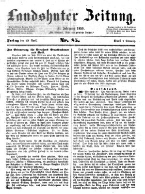 Landshuter Zeitung Freitag 15. April 1859