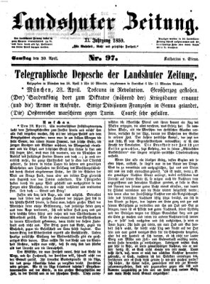 Landshuter Zeitung Samstag 30. April 1859