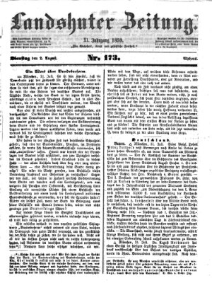 Landshuter Zeitung Dienstag 2. August 1859