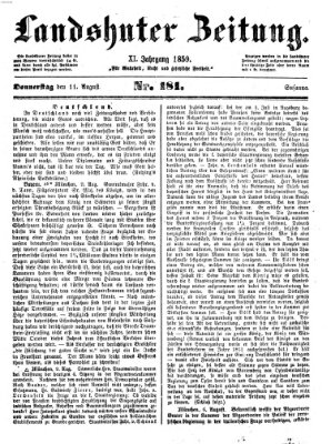 Landshuter Zeitung Donnerstag 11. August 1859