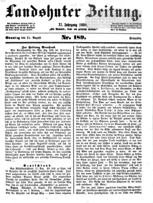Landshuter Zeitung Sonntag 21. August 1859