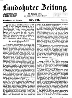 Landshuter Zeitung Samstag 17. September 1859