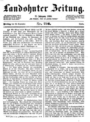 Landshuter Zeitung Freitag 23. September 1859