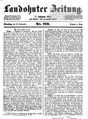 Landshuter Zeitung Dienstag 27. September 1859
