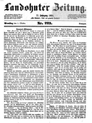 Landshuter Zeitung Samstag 1. Oktober 1859