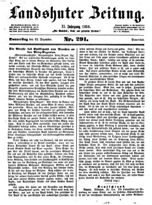 Landshuter Zeitung Donnerstag 22. Dezember 1859