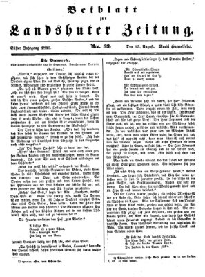 Landshuter Zeitung Montag 15. August 1859