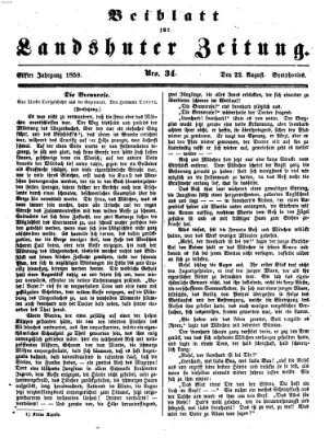 Landshuter Zeitung Montag 22. August 1859
