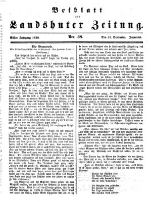 Landshuter Zeitung Montag 19. September 1859
