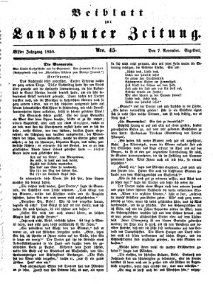 Landshuter Zeitung Montag 7. November 1859