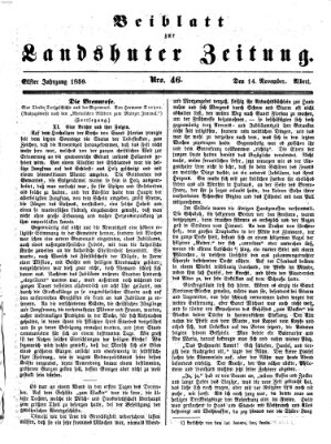 Landshuter Zeitung Montag 14. November 1859