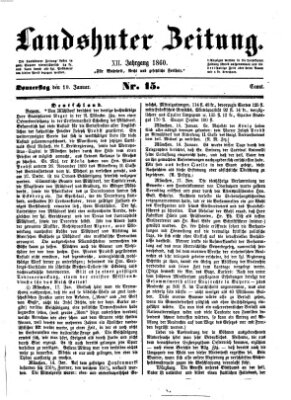 Landshuter Zeitung Donnerstag 19. Januar 1860